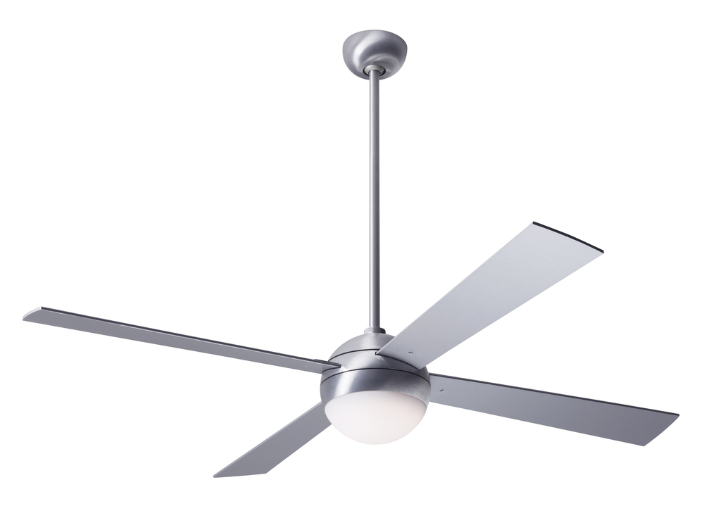 Ball Fan; Brushed Aluminum Finish; 42" Aluminum Blades; 20W LED; Wall Control with Remote Handse