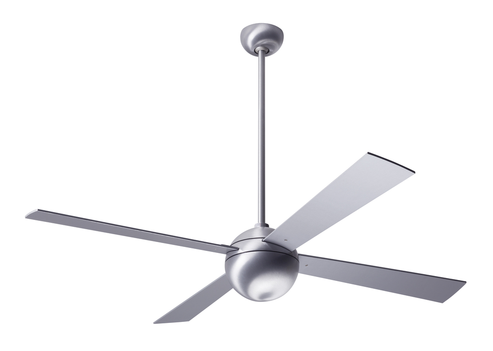 Ball Fan; Brushed Aluminum Finish; 52" Aluminum Blades; No Light; Wall Control with Remote Hands