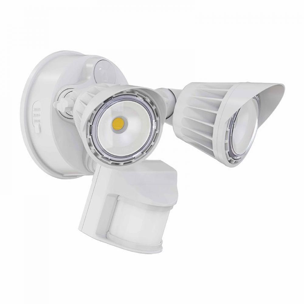 20W 3CCT 30/40/50K WHITE 2-HEADS SECURITY LIGHT - WITH MOTION SENSOR