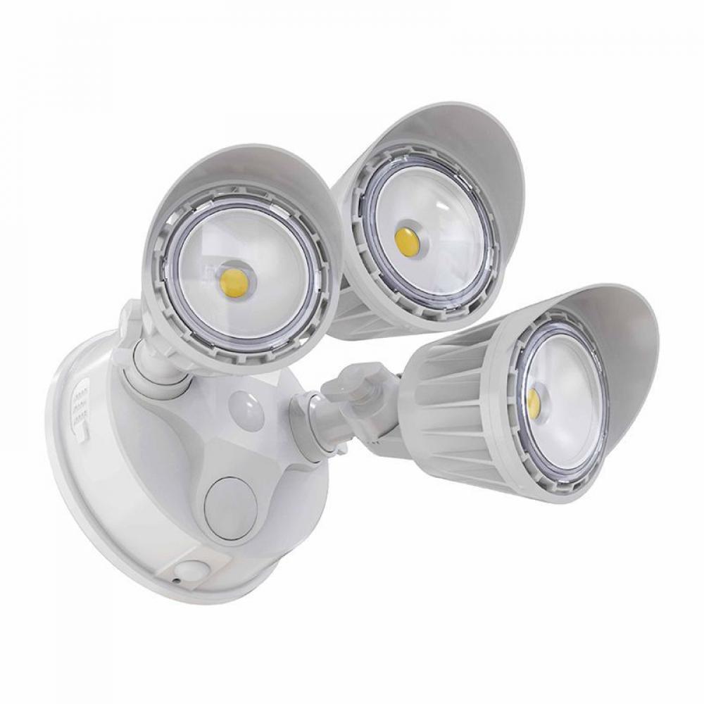 30W 3CCT 30/40/50K WHITE 3-HEADS DIMMABLE SECURITY/WALL LIGHT - NO SENSOR