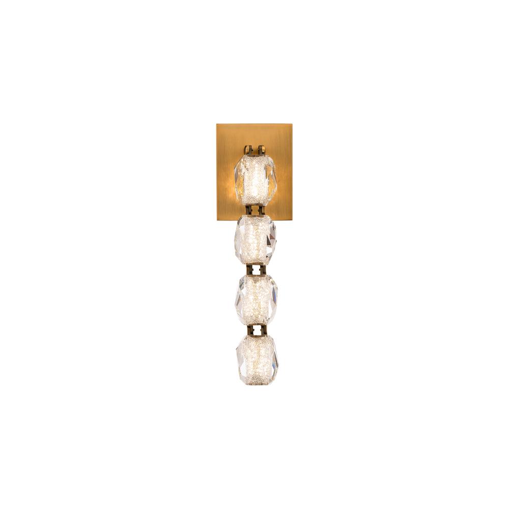 Seduction 4 Light LED 3000K/3500K/4000K 120V-277V Wall Sconce in Aged Brass with Clear Radiance Cr