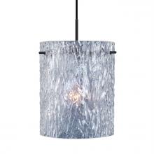 Besa Lighting 1JC-400600-LED-BK - Besa Tamburo 8 Pendant, Clear Stone, Black Finish, 1x11W LED