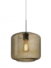 Besa Lighting 1JT-NILES10SM-EDIL-SN - Besa Niles 10 Pendant, Smoke Bubble, Satin Nickel Finish, 1x4W LED Filament