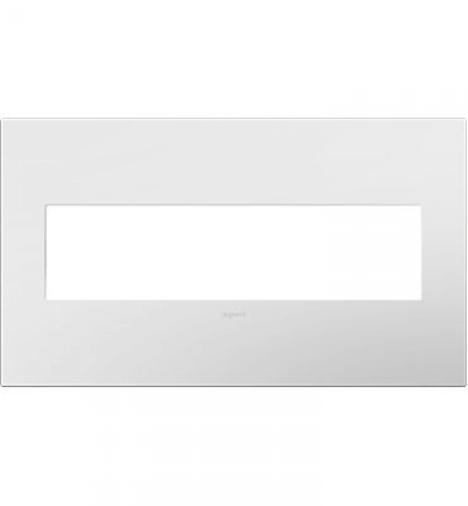 adorne? Gloss White-on-White Four-Gang Screwless Wall Plate with Microban?