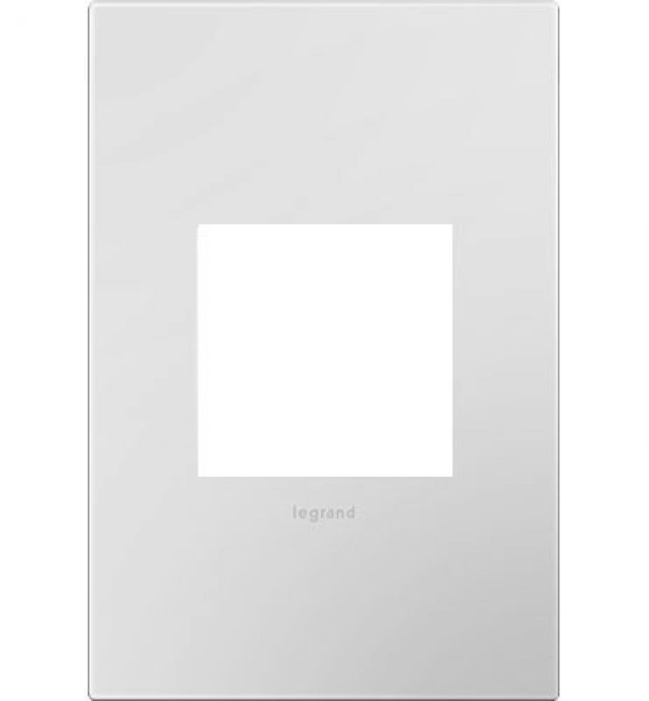 adorne? Powder White One-Gang Screwless Wall Plate with Microban?
