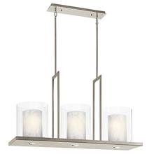 Kichler 42548CLP - Triad 40" 6 Light Linear Chandelier with Uplights and Downlights and Clear Glass Outer and White