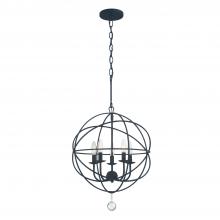 Crystorama 9224-BK - Solaris 5 Light Black Mini Chandelier