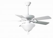 Matthews Fan Company AM-USA-WH-42-LK - America 3-speed ceiling fan in gloss white finish with 42" white blades and light kit (2 x GU2