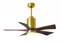 Matthews Fan Company PA5-BRBR-WA-42 - Patricia-5 five-blade ceiling fan in Brushed Brass finish with 42” solid walnut tone blades and