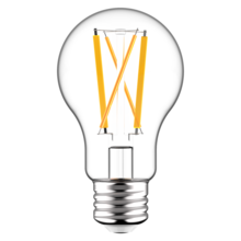 RAB Lighting A19-9-E26-922/30-F-C-WGD - A-Line Bulbs, 810 lumens, A19, 9W, base E26, 90CRI, 2200K-3000K, filament, clear, dim to warm