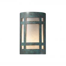 Justice Design Group CER-7485W-PATV-LED1-1000 - Small Craftsman Window - Open Top & Bottom (Outdoor)