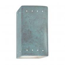Justice Design Group CER-0925W-PATV-LED1-1000 - Small Rectangle w/ Perfs - Open Top & Bottom (Outdoor)