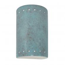 Justice Design Group CER-0995W-PATV-LED1-1000 - Small Cylinder w/ Perfs - Open Top & Bottom (Outdoor)