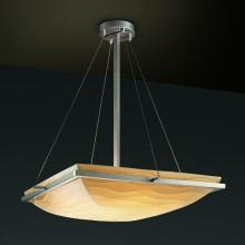 Justice Design Group PNA-9792-25-WAVE-NCKL-LED5-5000 - 24" Square LED Pendant Bowl w/ Ring