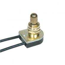 Satco Products Inc. 80/1132 - On-Off Metal Rotary Switch; 3/8" Metal Bushing; Single Circuit; 6A-125V, 3A-250V Rating; Brass