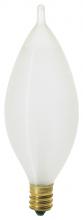 Satco Products Inc. S3404 - 40 Watt C11 Incandescent; Spun White; 4000 Average rated hours; 316 Lumens; Candelabra base; 120