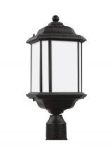 Generation Lighting 82529EN3-746 - Kent traditional 1-light LED outdoor exterior post lantern in oxford bronze finish with satin etched