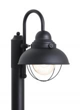Generation Lighting 8269EN3-12 - Sebring transitional 1-light LED outdoor exterior post lantern in black finish with clear seeded gla
