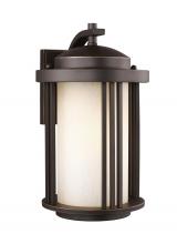 Generation Lighting 8747901EN3-71 - Crowell contemporary 1-light LED outdoor exterior medium wall lantern sconce in antique bronze finis