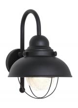 Generation Lighting 8871EN3-12 - Sebring transitional 1-light LED outdoor exterior large wall lantern sconce in black finish with cle