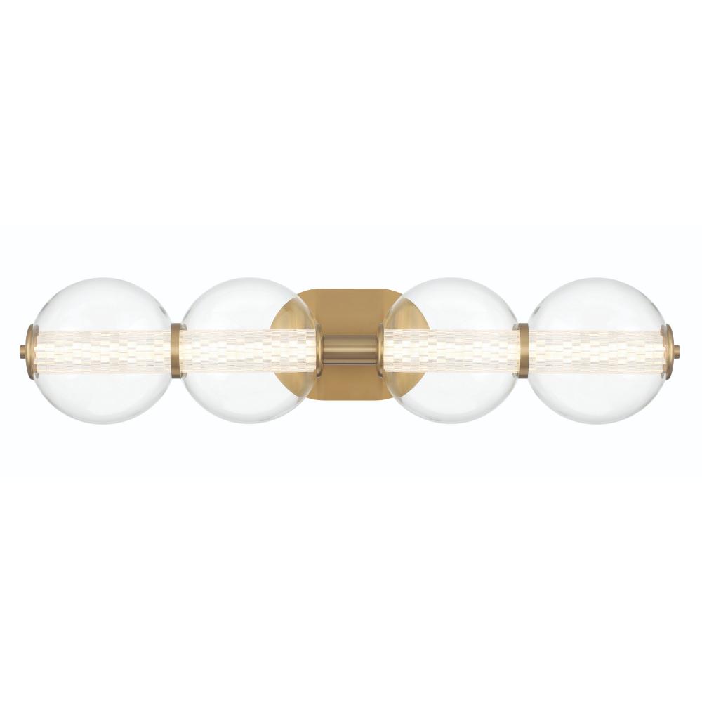 Atomo 4 Light Sconce in Gold with Clear Glass