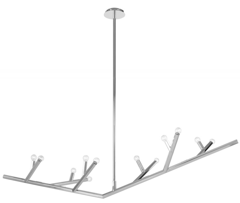 The Oaks Collection Polished Nickel Linear 12 Light Fixture