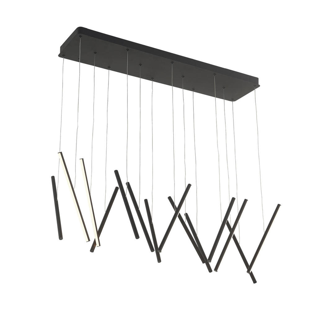 Chute 40-in Black LED Linear Pendant