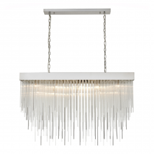 ZEEV Lighting CD10413-27-PN - 27-Light 60" Rectangular Polished Nickel Convertible Flush Crystal Chandelier