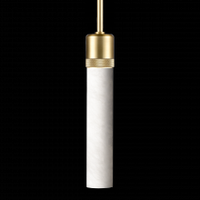 ZEEV Lighting P11705-E26-AGB-G9 - 3" E26 Cylindrical Pendant Light, 12" Spanish Alabaster and Aged Brass Finish
