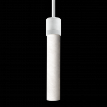 ZEEV Lighting P11706-E26-MW-G9 - 3" E26 Cylindrical Pendant Light, 12" Spanish Alabaster and Matte White Finish