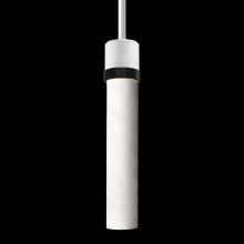 ZEEV Lighting P11706-E26-MW-K-SBB-G9 - 3" E26 Cylindrical Pendant Light, 12" Spanish Alabaster and Matte White with Black Finish