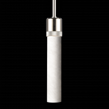 ZEEV Lighting P11707-E26-PN-G9 - 3" E26 Cylindrical Pendant Light, 12" Spanish Alabaster and Polished Nickel Finish