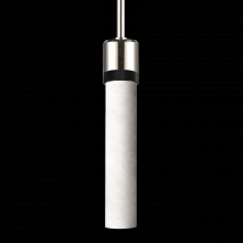 ZEEV Lighting P11707-E26-PN-K-SBB-G9 - 3" E26 Cylindrical Pendant Light, 12" Spanish Alabaster and Polished Nickel with Black Finis