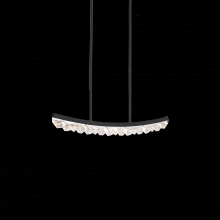 ZEEV Lighting PL11612-LED-32-SBB - LED 3CCT 32" Unique Curved Crystal Satin Brushed Black Linear Pendant Light