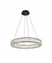 Elegant 3503D23BK - Monroe 23 Inch LED Round Single Pendant in Black