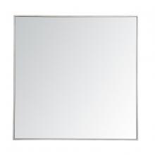 Elegant MR43636S - Metal Frame Square Mirror 36 Inch in Silver