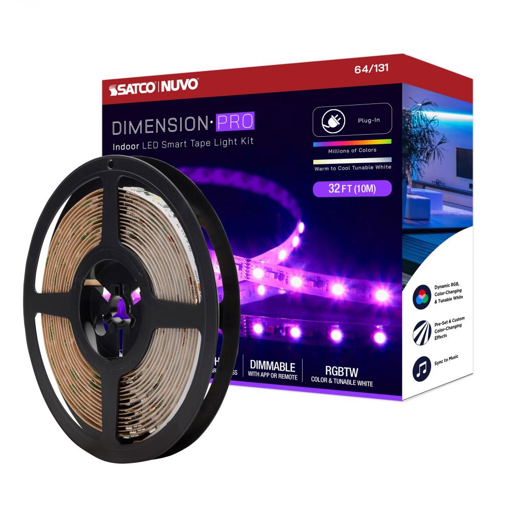 Dimension Pro; Tape light strip; 32 ft.; Hi-Output; RGB plus Tunable White; Plug connection;