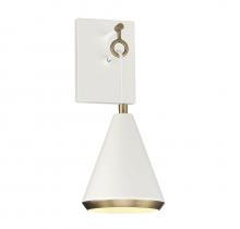 Savoy House Meridian M90066WHNB - 1-Light Wall Sconce in White with Natural Brass