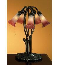 14170 Meyda Lighting 16'H Pink/White Pond Lily 2 Lt Accent Lamp 